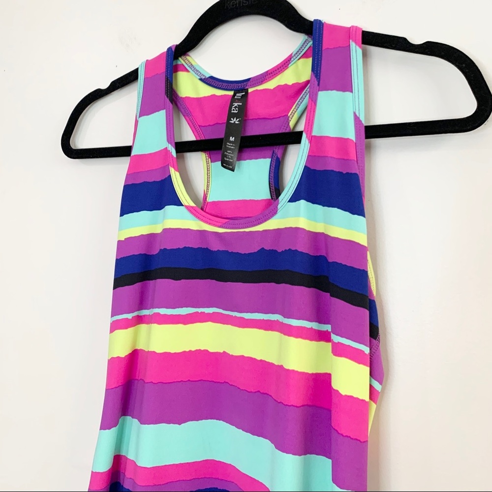 🌸LUKKA Multi Color Stripe Racerback Workout Tank - Picture 2 of 5